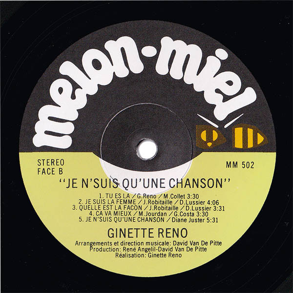 Ginette Reno - Je Ne Suis Qu'Une Chanson | Melon-Miel (MM-502) - 4