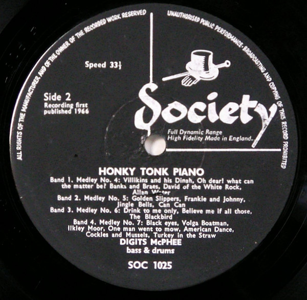 Digits McPhee - Digits Mcphee Plays Honky Tonk Piano | Society (SOC 1025) - 4