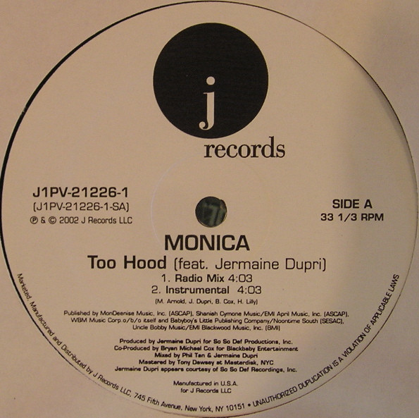 Monica – Too Hood (2002, Vinyl) - Discogs