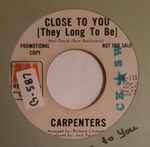 Cover of Close To You (They Long To Be) , 1970, Vinyl