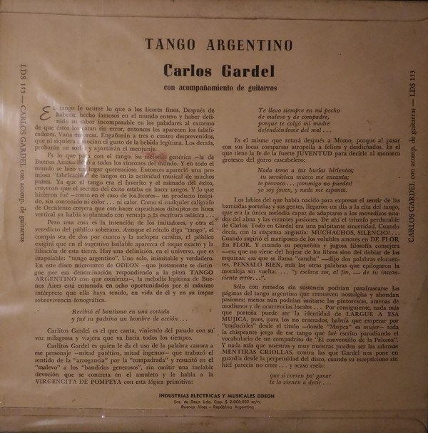 télécharger l'album Carlos Gardel Con Acompañamiento de Guitarras - Tango Argentino