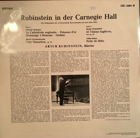 Album herunterladen Rubinstein - Rubinstein At Carnegie Hall Recorded During The Historic Ten Recitals of 1961