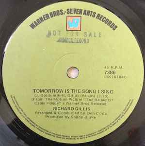 Richard Gillis - Tomorrow Is The Song I Sing / Butterfly Mornin's album cover