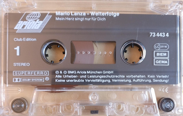 télécharger l'album Mario Lanza - Welterfolge Mein Herz Singt Nur Für Dich