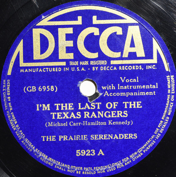 descargar álbum The Prairie Serenaders - Im The Last Of The Texas Rangers Ill Remember You Love In My Prayers