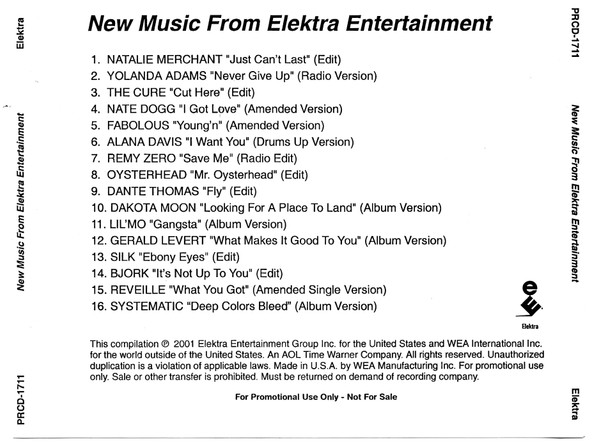 New Music From Elektra Entertainment (2001, CD) - Discogs