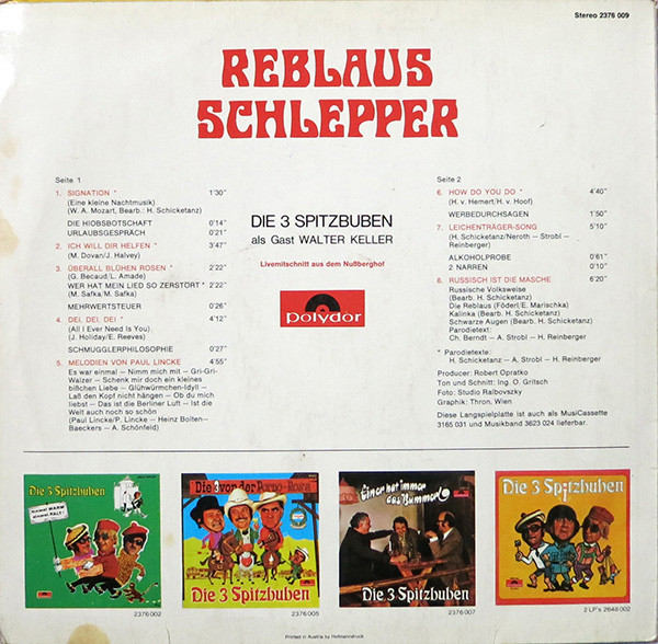 last ned album Die 3 Spitzbuben - Reblaus Schlepper