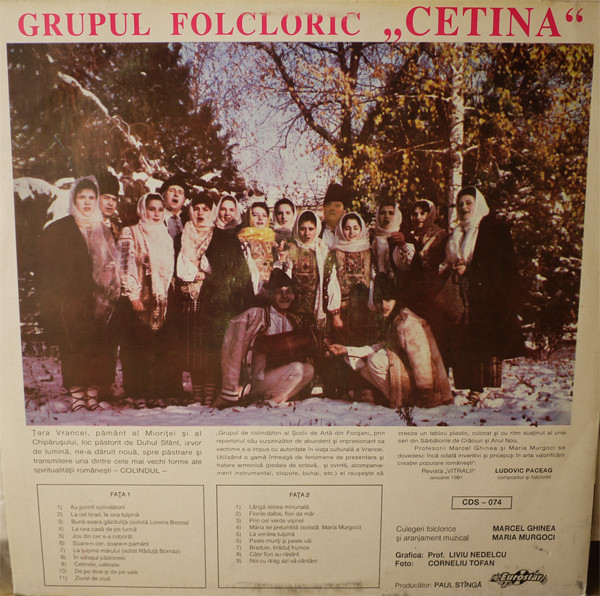 ladda ner album Grupul folcloric Cetina al Școlii de Artă Focșani - Colinde