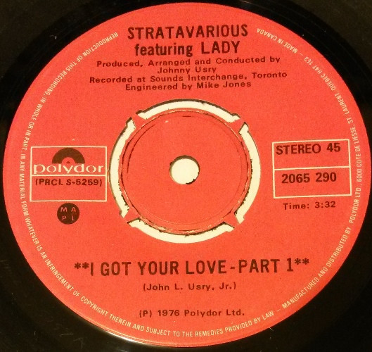 Stratavarious Featuring Lady – I Got Your Love (1976, Vinyl) - Discogs