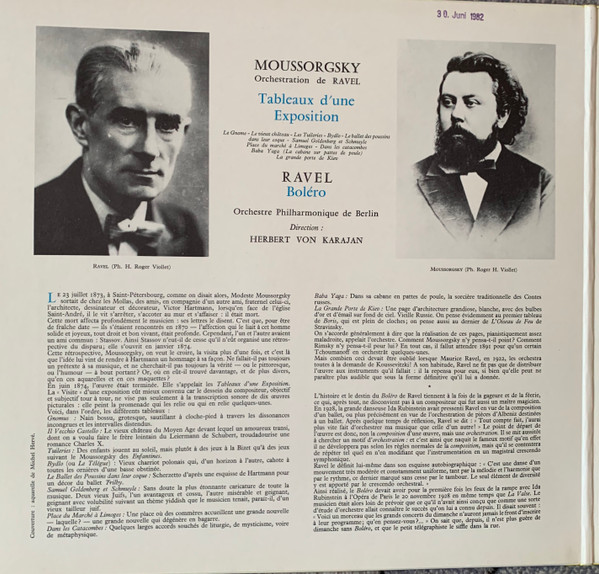 last ned album Mussorgsky Ravel Herbert von Karajan Orchestre Philharmonique De Berlin - Tableaux Dune Exposition Boléro