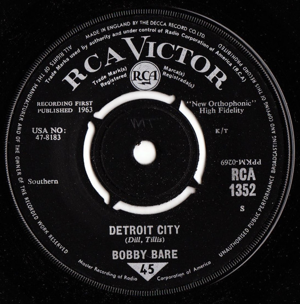 Bobby Bare – Detroit City / Heart Of Ice (1963, Rockaway Pressing