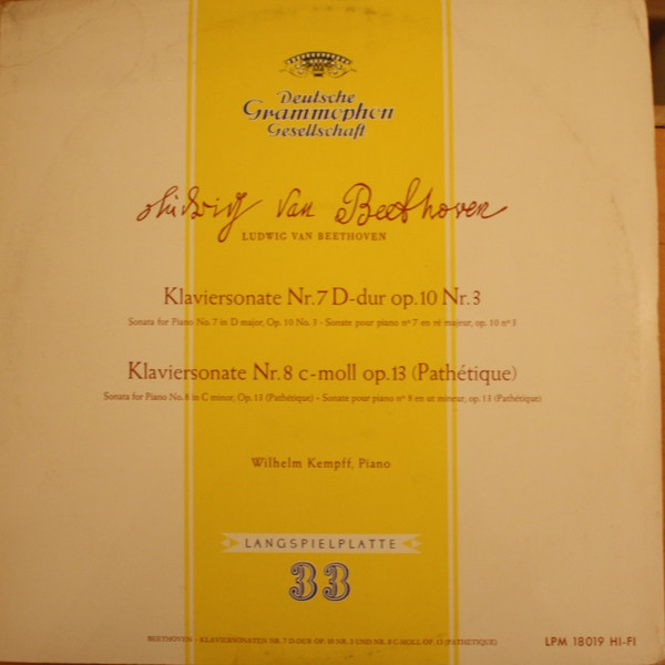 Album herunterladen Ludwig Van Beethoven Wilhelm Kempff - Klaviersonate Nr 7 D dur Op 10 Nr 3 Klaviersonate Nr 8 c moll Op13 Pathétique