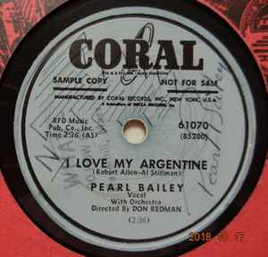Pearl Bailey - I Love My Argentine / Me And My Shadow album cover