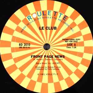 Le Club - Front Page News album cover