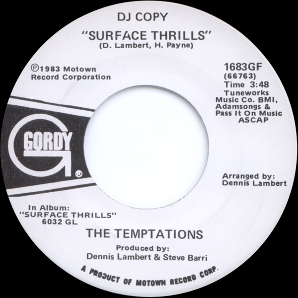 The Temptations – Surface Thrills (1983, Vinyl) - Discogs