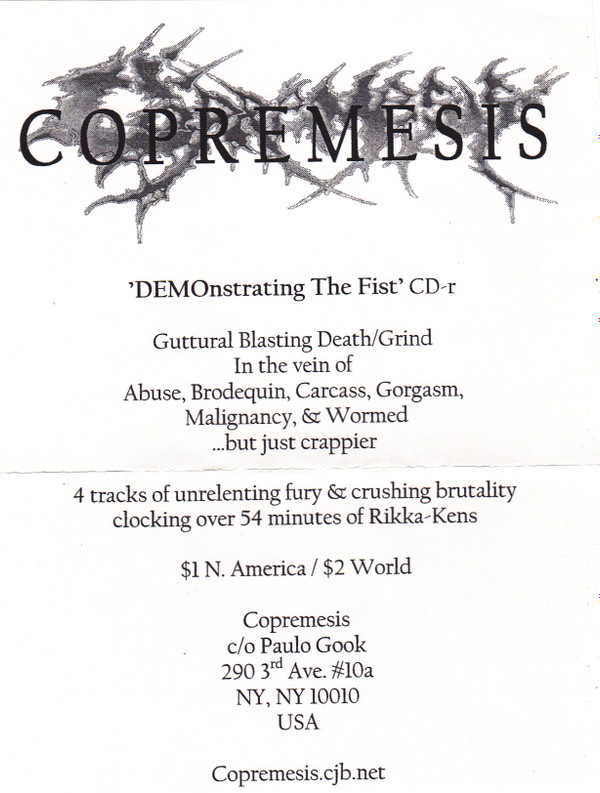 descargar álbum Copremesis - Demonstrating The Fist