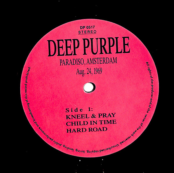 貴重盤】DEEP PURPLE/Paradiso Amsterdam 1969 - 洋楽