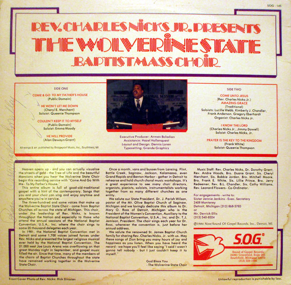 descargar álbum Rev Charles Nicks Jr Presents The Wolverine State Baptist Mass Choir - Rev Charles Nicks Jr Presents The Wolverine State Baptist Mass Choir