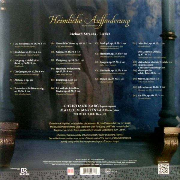 descargar álbum Richard Strauss Christiane Karg, Malcolm Martineau - Heimliche Aufforderung Secret Invitation Lieder