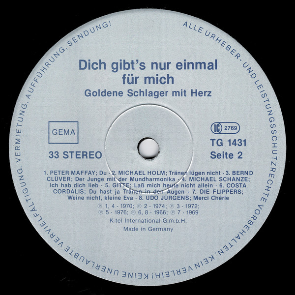 télécharger l'album Various - Dich Gibts Nur Einmal Für Mich Goldene Schlager Mit Herz