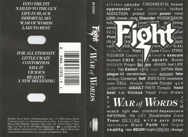 Fight – War Of Words (1993, Cassette) - Discogs