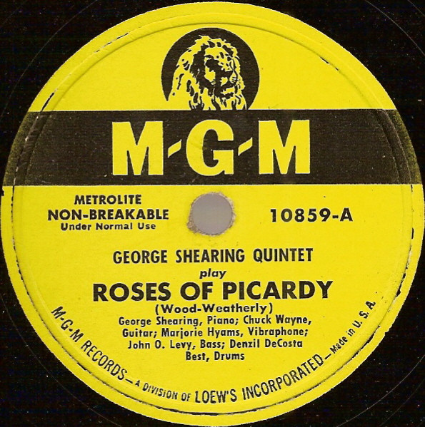 ◆ GEORGE SHEARING Quintet ◆ Roses Of Picardy / Pick Yourself Up ◆ MGM 10859 (78rpm SP) ◆