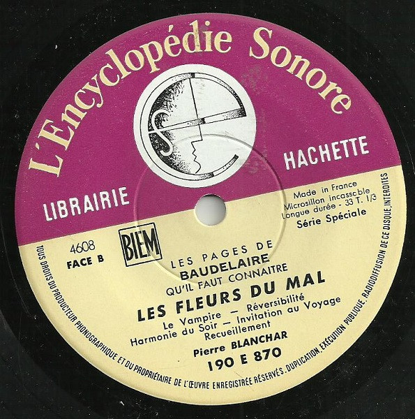 télécharger l'album Baudelaire Pierre Blanchar - Les Fleurs Du Mal