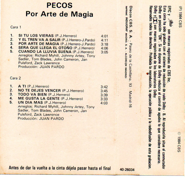 last ned album Pecos - Por Arte De Magia