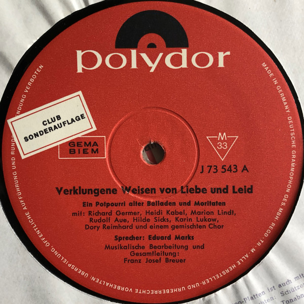 télécharger l'album Various - Verklungene Weisen Von Liebe Und Leid