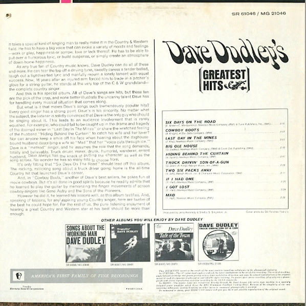 télécharger l'album Dave Dudley - Dave Dudleys Greatest Hits