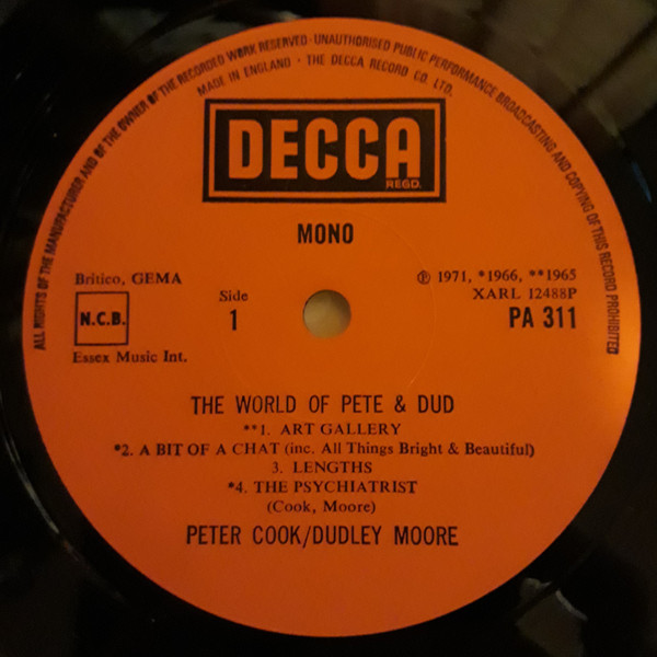 Peter Cook / Dudley Moore – The World Of Pete & Dud (1974, Vinyl