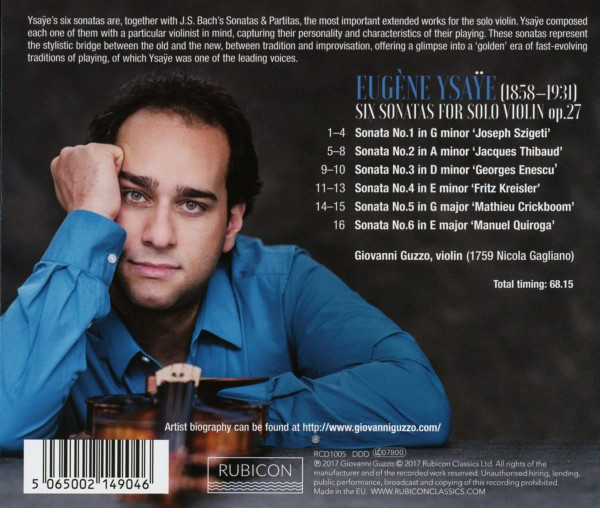 descargar álbum Giovanni Guzzo, Ysaÿe - Sonatas For Solo Violin