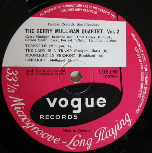 télécharger l'album Gerry Mulligan Quartet - Volume 2