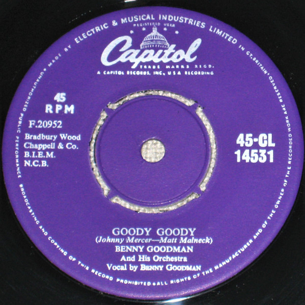 Benny Goodman And His Orchestra Goody Goody Sometimes I M Happy Vinyl Discogs