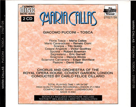 baixar álbum Maria Callas, Giacomo Puccini, Renato Cioni, Tito Gobbi, Victor Godfrey, Robert Bowman, Eric Garrett, Dennis Wicks, Edgar Boniface, David Sellar, Carlo Felice Cillario - Maria Callas Puccini Tosca