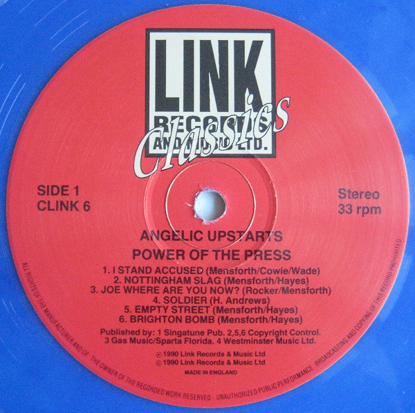 descargar álbum Angelic Upstarts - Power Of The Press