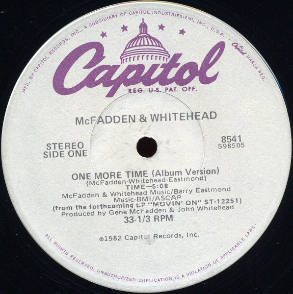 McFadden & Whitehead - One More Time | Capitol Records (8541) - main