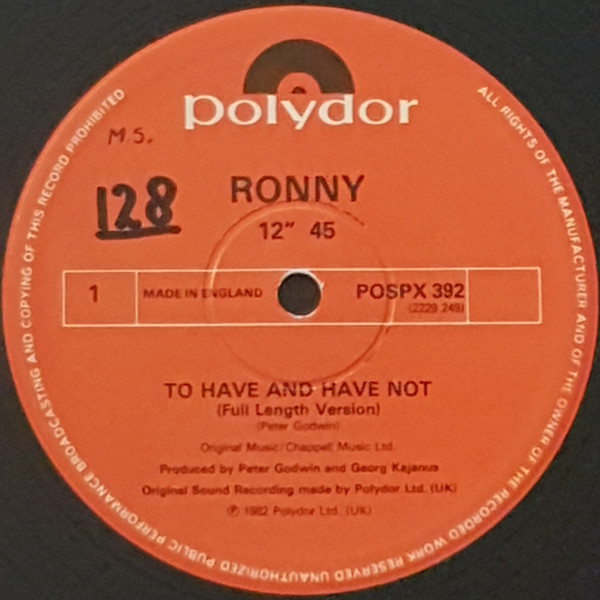 baixar álbum Ronny - To Have And Have Not