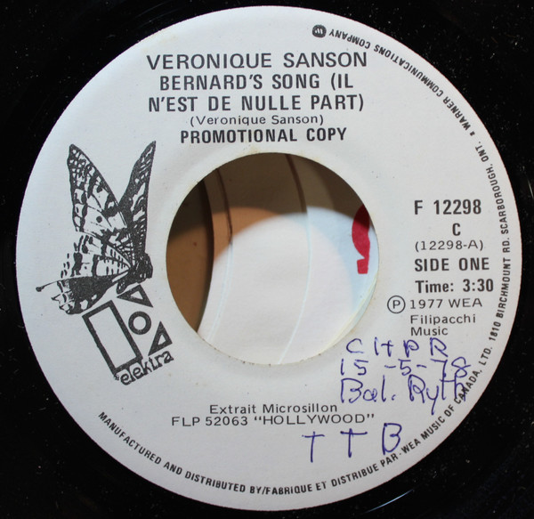 ladda ner album Véronique Sanson - Bernards Song Il NEst De Nulle Part