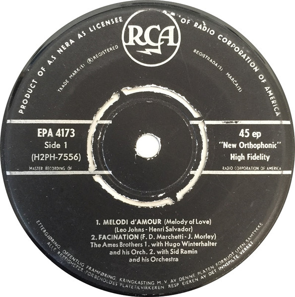 The Ames Brothers - Melodie D'Amour | Releases | Discogs