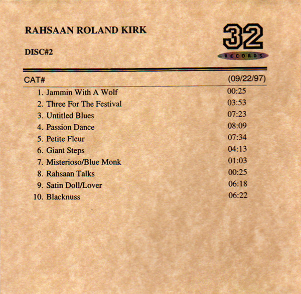 descargar álbum Rahsaan Roland Kirk - Disc 2