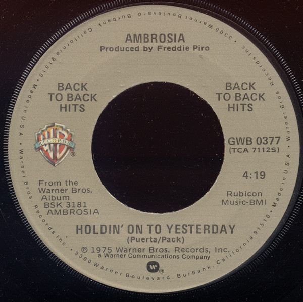 Ambrosia Holdin On To Yesterday How Much I Feel 1978 Vinyl