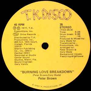 Peter Brown (2) - Do Ya Wanna Get Funky With Me / Burning Love Breakdown