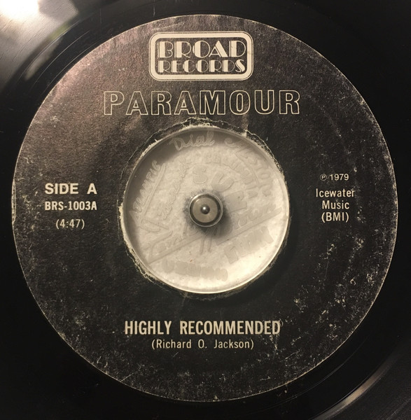 Paramour – Highly Recommended / I Never Knew Disco (Vinyl) - Discogs