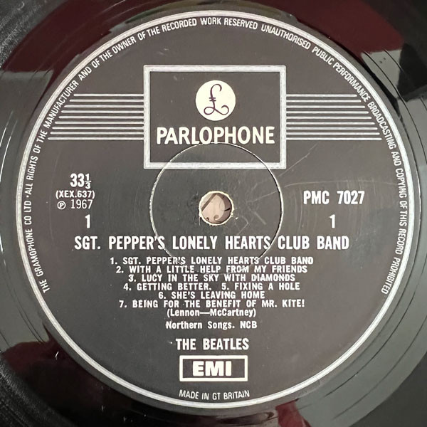 The Beatles – Sgt. Pepper's Lonely Hearts Club Band (1969, EMI one 