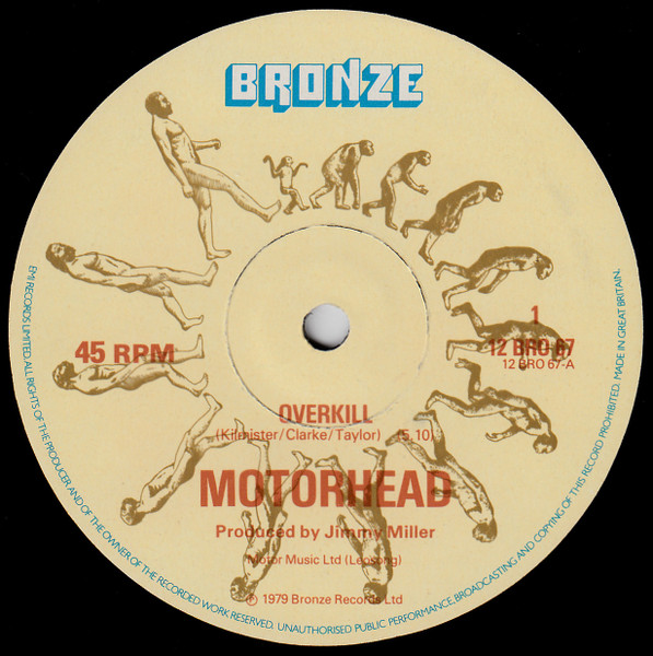 Motörhead – Overkill (1979, Plain Black Die-cut Sleeve, Vinyl