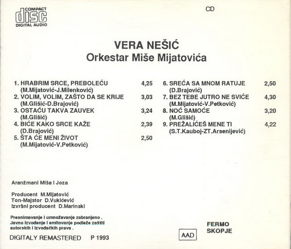 last ned album Vera Nešić, Orkestar Miše Mijatovića - Vera Nešić