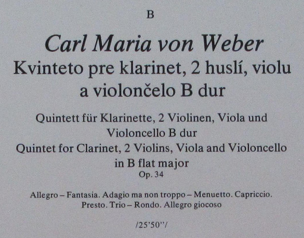 ladda ner album W A Mozart, C M von Weber - Klarinetové kvinteto