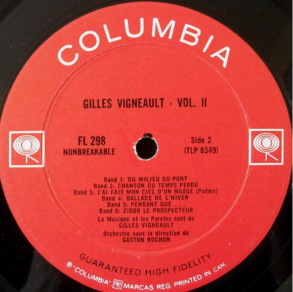 Gilles Vigneault - Vol. II Chante Et Récite | Columbia (FL 298) - 4