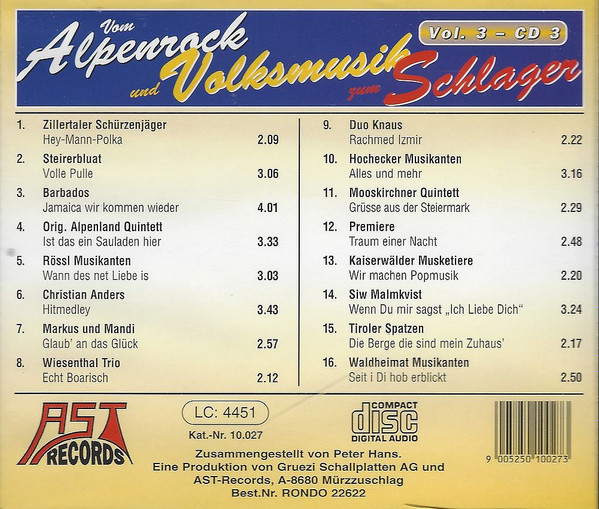 lataa albumi Various - Vom Alpenrock Und Volksmusik Zum Schlager Vol 3 CD 1